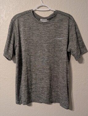 Columbia Men's Heather Grey Short Sleeve Active Shirt, Size Large
